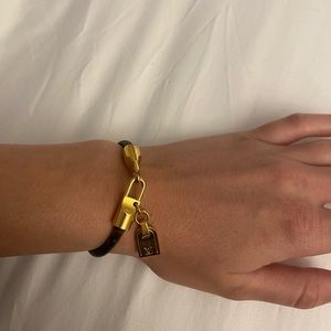 LOUIS VUITTON Monogram Luck It Gold Tone Bracelet